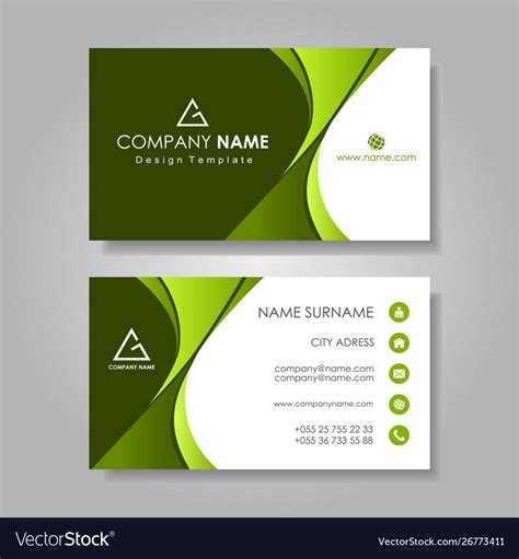 Modern business card template flat design Vector Image