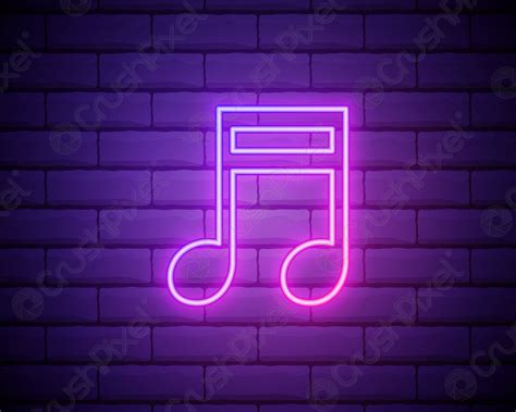 Neon music note on the brick wall, vector Eps 10 - stock vector 2911123 | Crushpixel