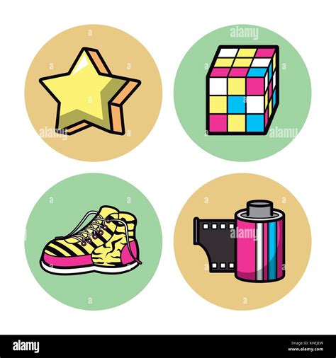 90s pop art icons Stock Vector Image & Art - Alamy