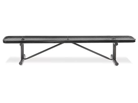 Metal Bench without Back - 8', Black H-3503BL - Uline