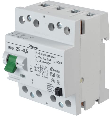 RCD 25.500-4: RCD, 4-pole, 25 A - 500 mA at reichelt elektronik