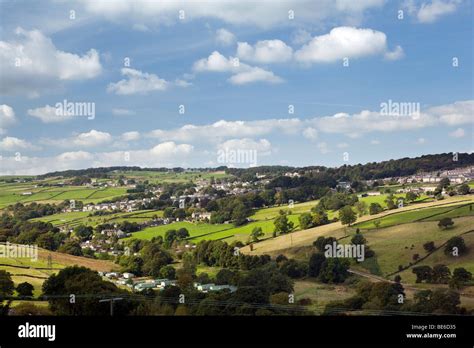 UK, England, Yorkshire, Keighley, Oxenhope village above the steam railway line Stock Photo - Alamy