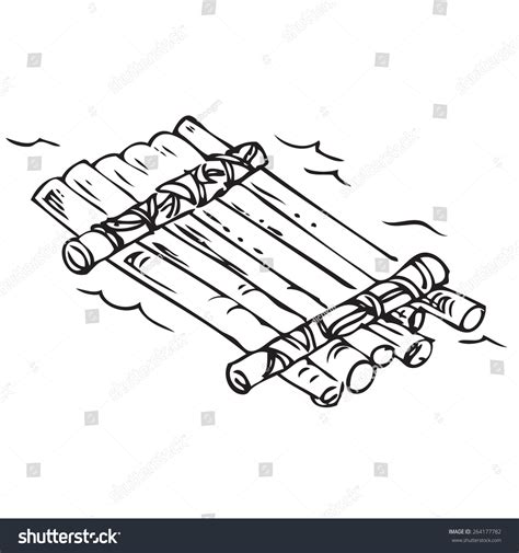 Raft Doodle: vector de stock (libre de regalías) 264177782 | Shutterstock