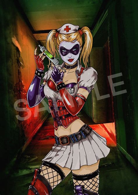 Harley Quinn Arkham Asylum variant wall art print | Etsy