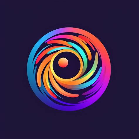 Premium AI Image | A circular logo flat and very simple gradient multi ...