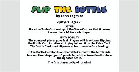 Flip the Bottle | Board Game | BoardGameGeek