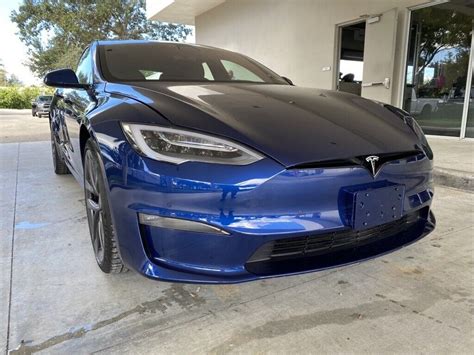 2021 Tesla Model S Plaid 1738 Miles Deep Blue Metallic 4d Hatchback Electric Zev - Used Tesla ...