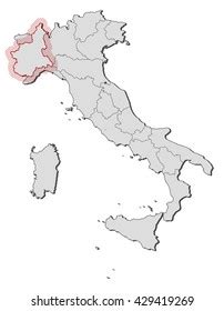 Map Italy Piemont Stock Vector (Royalty Free) 418779751 | Shutterstock