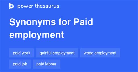 Paid Employment synonyms - 68 Words and Phrases for Paid Employment