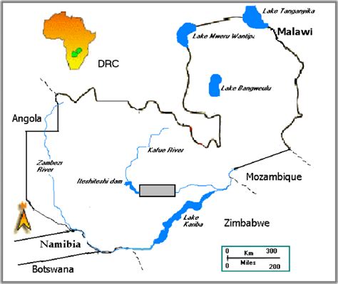 Map of Zambia showing the location of the Kafue Flats study area. | Download Scientific Diagram