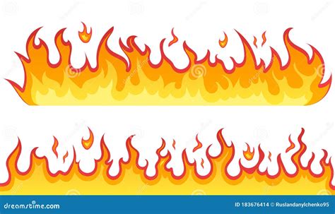 Fire Flames Vector Icons In Cartoon Style On A White Background. Flames Of Different Shapes ...