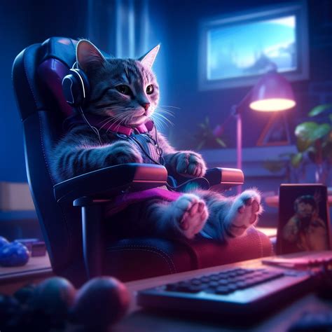 Gamer Cat in His Gaming Chair Portrait 4K Printable Digital Art File High Resolution 4k - Etsy