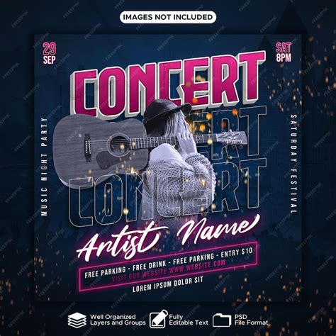 Premium PSD | Music concert flyer design template