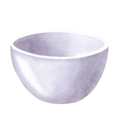 Premium Photo | Ceramic white empty bowl hand draw watercolor illustration isolated on white ...