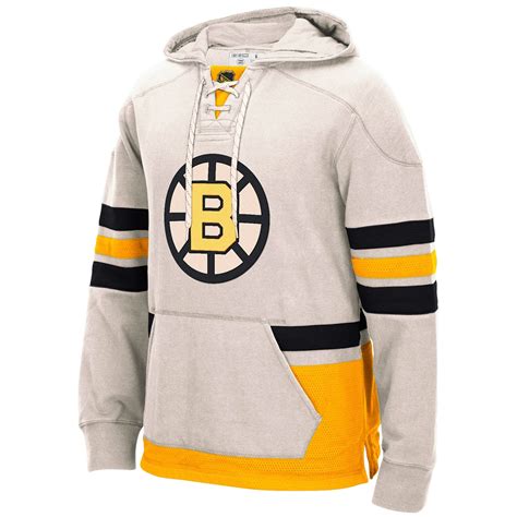 CCM Boston Bruins Cream Pullover Hoodie