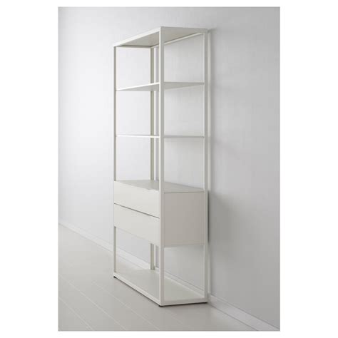 FJÄLKINGE Shelf unit with drawers, white, 46 1/2x13 3/4x76". Shop today! - IKEA