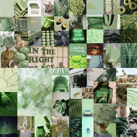 Matcha Sage Green Aesthetic Wall Collage Kit Download Photo Collage 60 ...