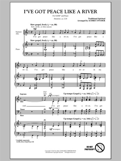 I've Got Peace Like A River | Sheet Music Direct