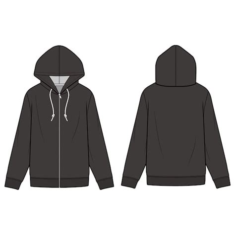 Vector Black Hoodie Template