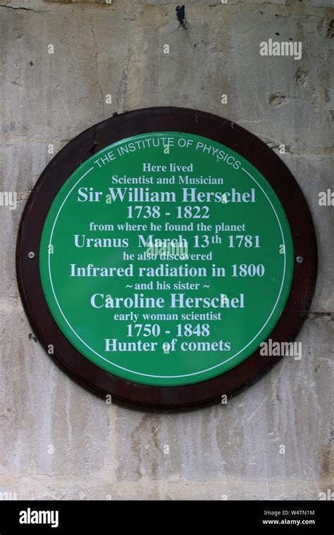 Green plaque on wall at William Herschel museum in Bath for Institute ...