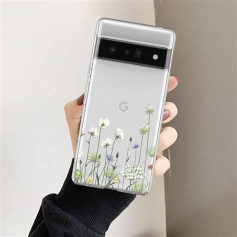 Floral Clear Phone Case for Google Pixel 7 6 Pro 5A 5