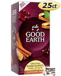 Good Earth All Natural Caffeine FREE Original, Sweet & Spicy; Herbal ...