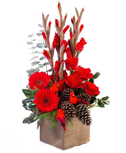 Rustic Red Christmas Flower Arrangement in Greenfield, MA - FLORAL AFFAIRS