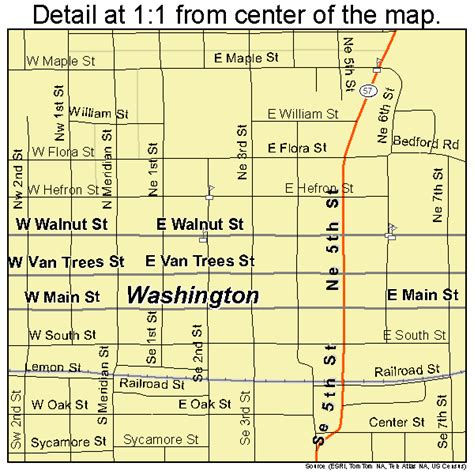 Washington Indiana Street Map 1880504