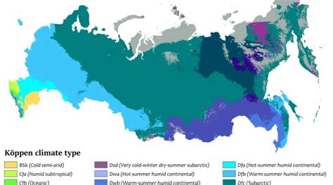 Climate Map Russia Detailed