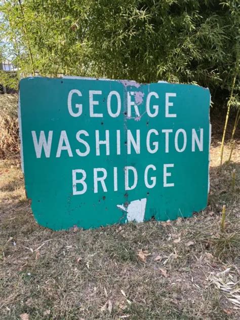 1950S WOOD GEORGE Washington Bridge sign Advertising New York City NYC Arrow $250.00 - PicClick