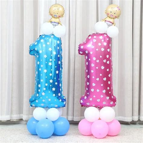 40inch 1st birthday Balloon number balloons Foil Helium balloons baby ...