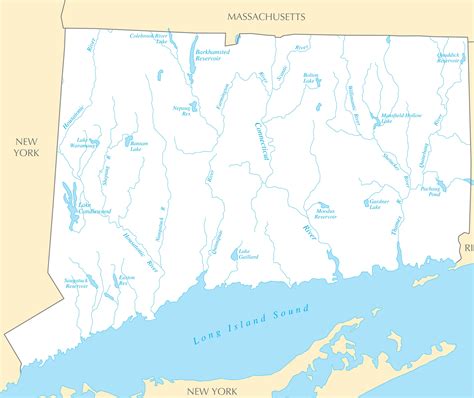 Connecticut Rivers And Lakes - MapSof.net