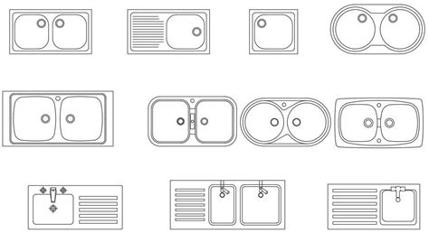 Kitchen sink cad blocks | 🍓Miscellaneous steel kitchen sinks blocks cad ...