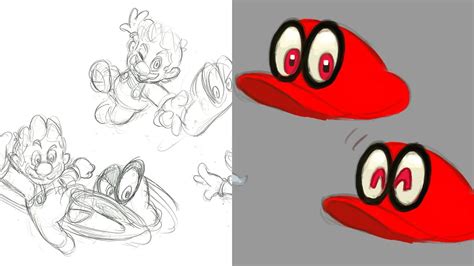 El Sketch Final De Cappy De Super Mario Odyssey. Concept Art De Nintendo.