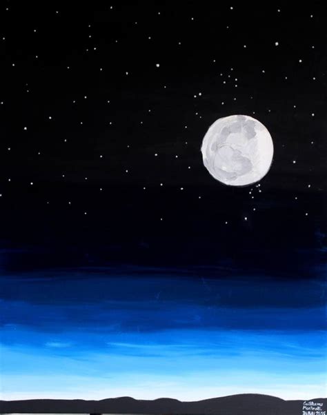 Moon And Stars Painting at PaintingValley.com | Explore collection of Moon And Stars Painting