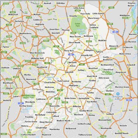 Map of Birmingham, England - GIS Geography