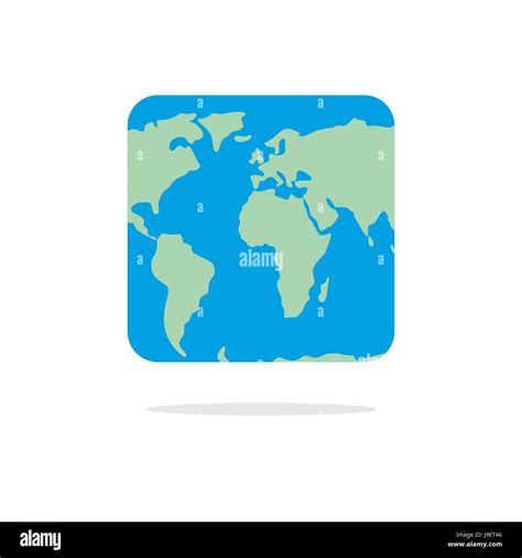 Square world map. Atlas of unusual shape. Square earth. Earth in ...