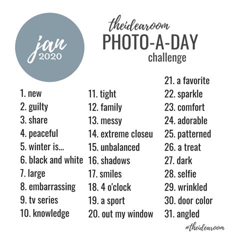 January Photo Challenge 2020 - The Idea Room