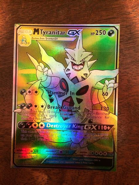 Tyranitar shiny m mega gx ex orica custom pokemon card