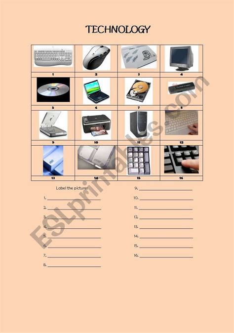 Technology - vocabulary - ESL worksheet by ptuser