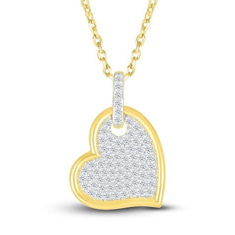 Diamond Heart Pendant Necklace 1/4 ct tw Round 10K Yellow Gold 18" | Jared