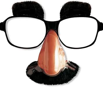 Glasses With Nose & Moustache Disguise Novelty Glasses Specs & Shades for Fancy Dress Costumes ...