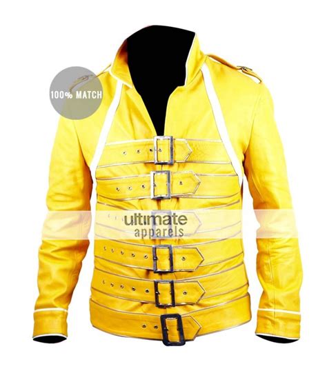 Buy Freddie Mercury Yellow Replica Leather Jacket Costume