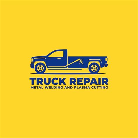 Premium Vector | Pick up truck and welding torch combination icon car repair workshop logo ...