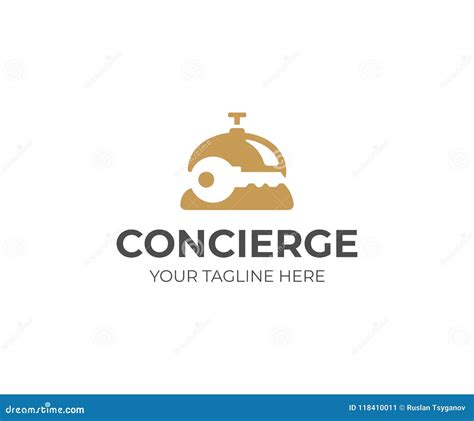 Concierge Service Logo Template. Reception Bell and Key Vector Design Stock Vector ...