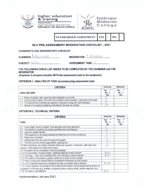 Pre Moderation Checklist | PDF