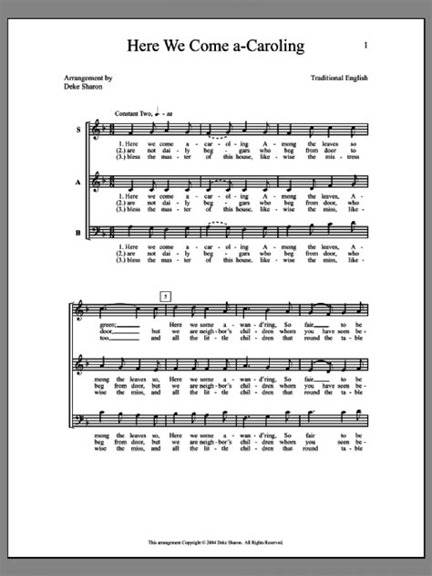 Sharon - Here We Come A-Caroling sheet music for choir [PDF]