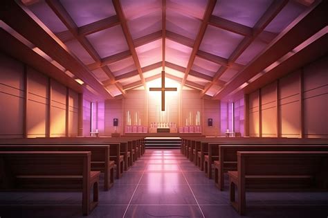 Premium Photo | Generic modern church interior 3d rendering