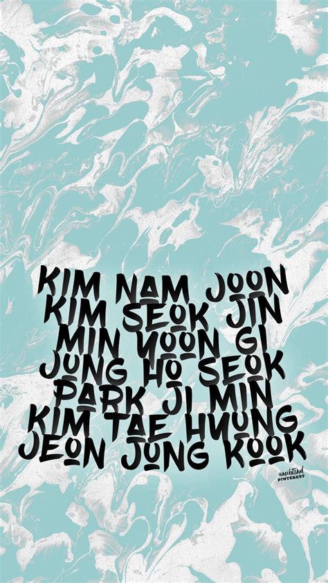 BTS Names Wallpapers - Wallpaper Cave