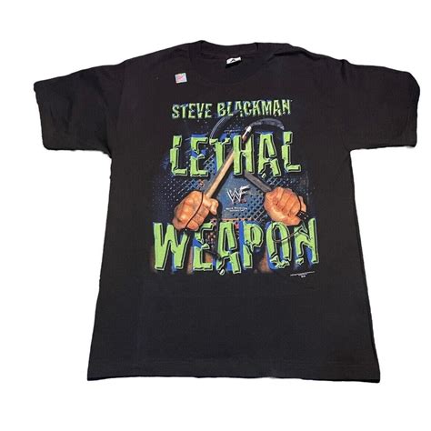 Very Rare deadstock VTG 2000 WWF Steve Blackman Lethal Weapon T Shirt ...